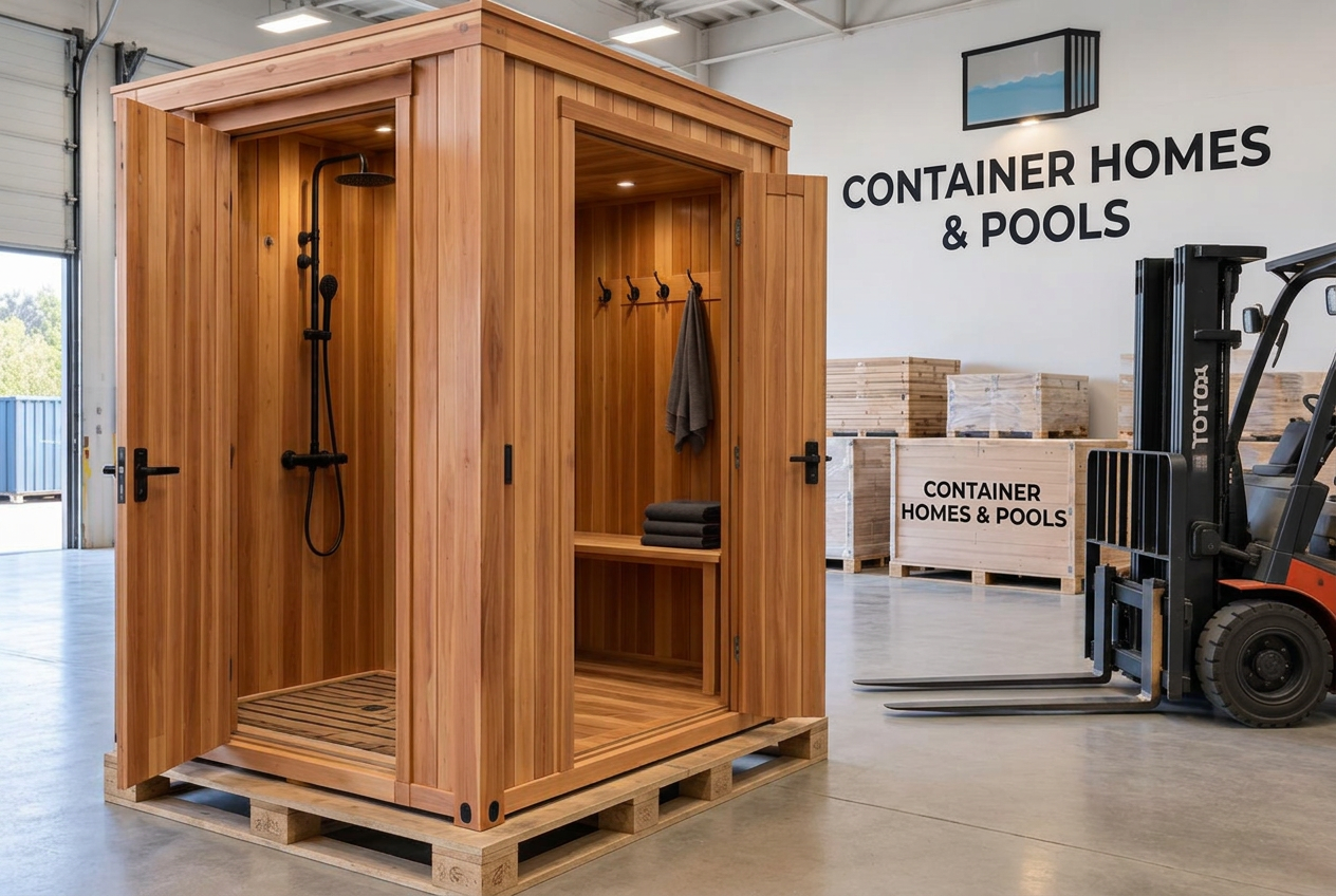 Changing Suite 4×6 in the Container Homes & Pools warehouse