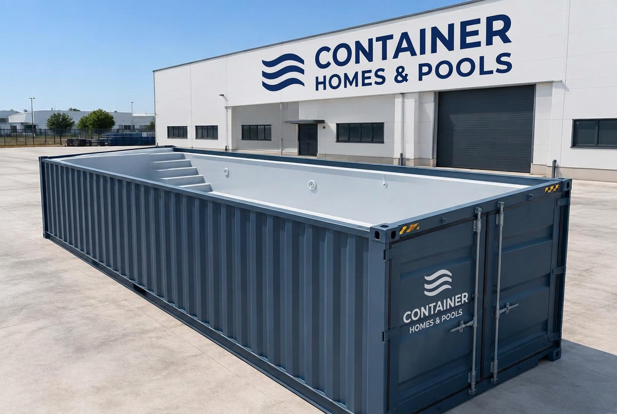 Brand-new Plunge 20ft container pool before installation